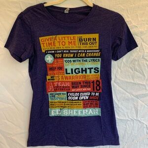 Ed Sheeran Multiply Tour Lyrics Shirt Size M